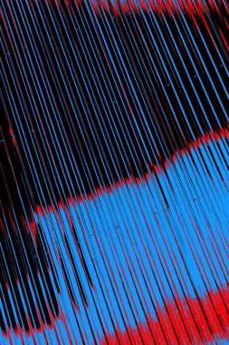 Kırmızı ve mavi renkli grungy duvar, desenli arka plan