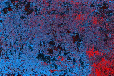 Kırmızı ve mavi renkli grungy duvar, desenli arka plan