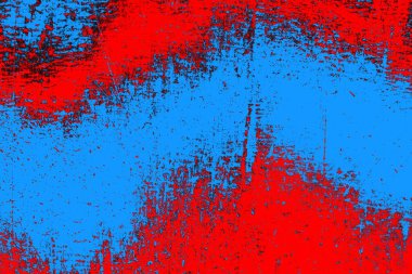 Kırmızı ve mavi renkli grungy duvar, desenli arka plan