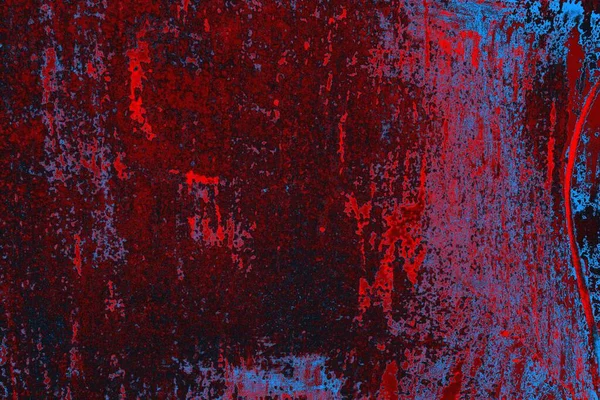 Kırmızı ve mavi renkli grungy duvar, desenli arka plan