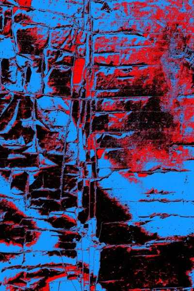 Kırmızı ve mavi renkli grungy duvar, desenli arka plan