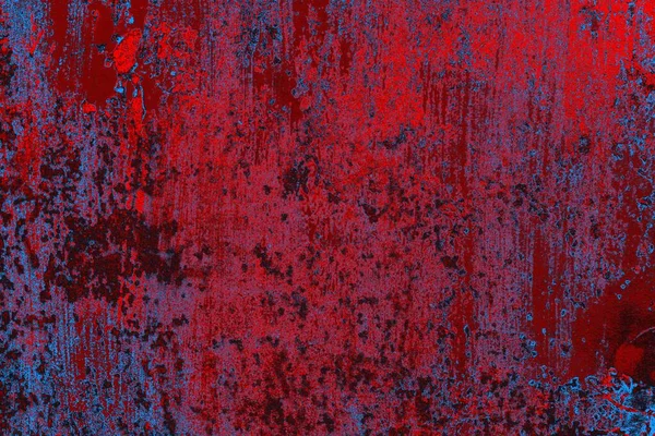 Crimson Rood Blauw Gekleurde Grungy Muur Getextureerde Achtergrond — Stockfoto