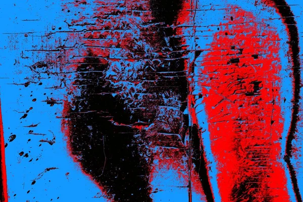 Kırmızı ve mavi renkli grungy duvar, desenli arka plan