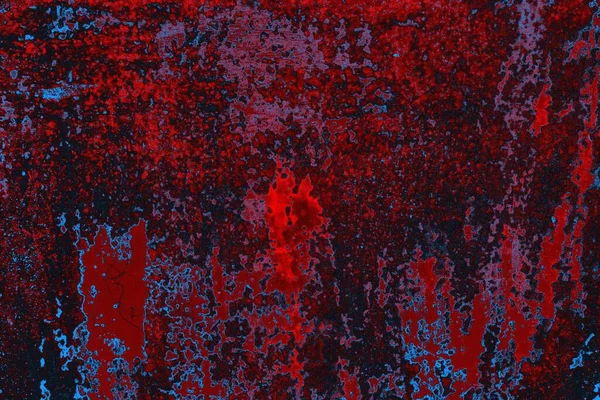 Kırmızı ve mavi renkli grungy duvar, desenli arka plan