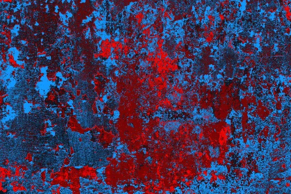 Kırmızı ve mavi renkli grungy duvar, desenli arka plan