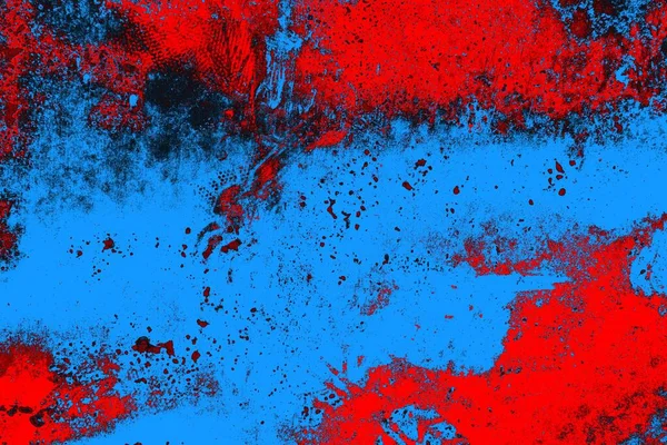 Kırmızı ve mavi renkli grungy duvar, desenli arka plan