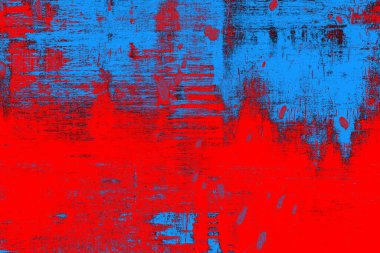 Neon kırmızı ve mavi renkli grunge duvar dokusu arkaplanı