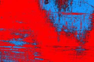 Neon kırmızı ve mavi renkli grunge duvar dokusu arkaplanı