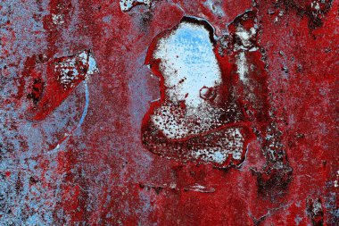 Dökülen boya paslı metal dokusu