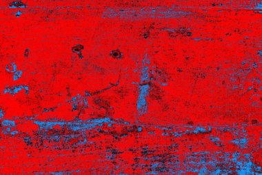 Neon kırmızı ve mavi renkli grunge duvar dokusu arkaplanı