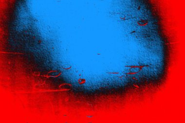 Neon kırmızı ve mavi renkli grunge duvar dokusu arkaplanı