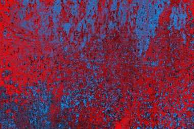 Neon kırmızı ve mavi renkli grunge duvar dokusu arkaplanı