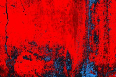 Neon kırmızı ve mavi renkli grunge duvar dokusu arkaplanı