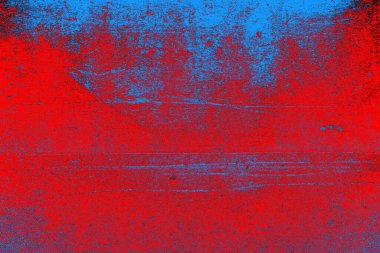 Neon kırmızı ve mavi renkli grunge duvar dokusu arkaplanı