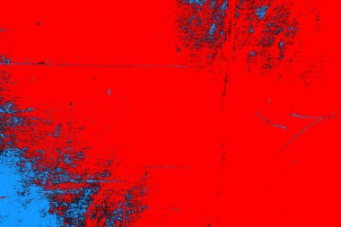 Neon kırmızı ve mavi renkli grunge duvar dokusu arkaplanı