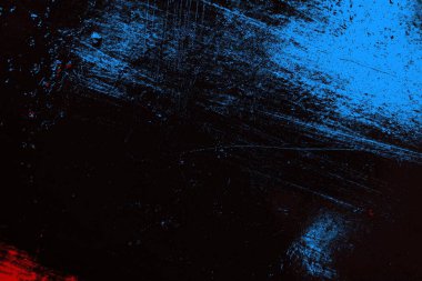 Kırık tarih arkaplanı olan kırmızı, mavi ve siyah grunge duvar