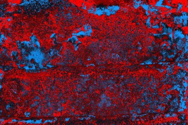 Parlak kırmızı ve mavi renkli grunge duvar dokusu arkaplanı