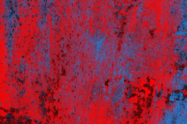 Parlak kırmızı ve mavi renkli grunge duvar dokusu arkaplanı
