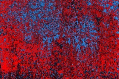 Neon kırmızı ve mavi renkli grunge duvar dokusu arkaplanı