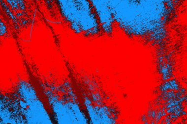 Neon kırmızı ve mavi renkli grunge duvar dokusu arkaplanı