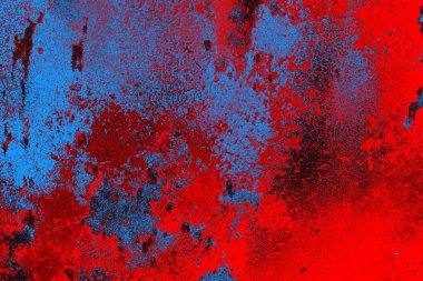 Neon kırmızı ve mavi renkli grunge duvar dokusu arkaplanı