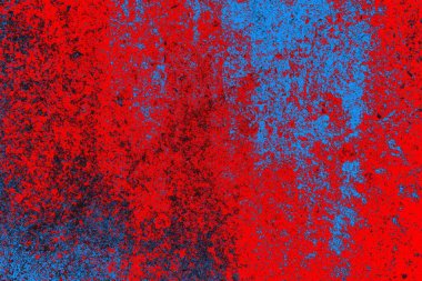 Neon kırmızı ve mavi renkli grunge duvar dokusu arkaplanı