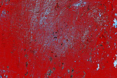 Kırık tarih arkaplanı olan kırmızı, mavi ve siyah grunge duvar