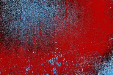 kırmızı mavi ve siyah duvar dokusu ve soyulmuş eski boya. 