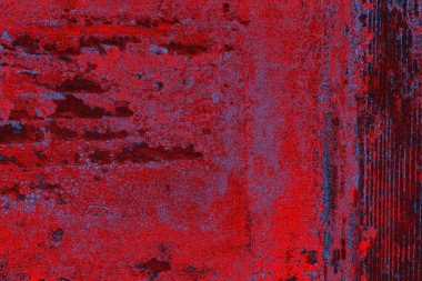 Neon kırmızı ve mavi renkli grunge duvar dokusu arkaplanı