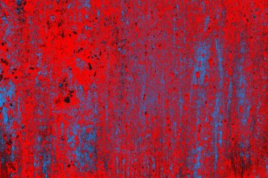 Parlak kırmızı ve mavi renkli grunge duvar dokusu arkaplanı