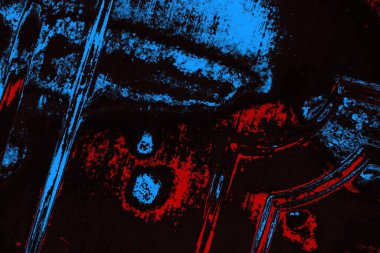 Koyu renkli ses, çatlak ve arkaplanı su sıçratan grunge duvar dokusu