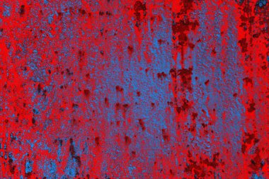 Parlak kırmızı ve mavi renkli grunge duvar dokusu arkaplanı