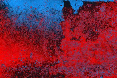 Neon kırmızı ve mavi renkli grunge duvar dokusu arkaplanı