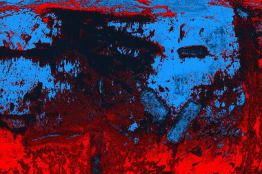 Neon kırmızı ve mavi renkli grunge duvar dokusu arkaplanı