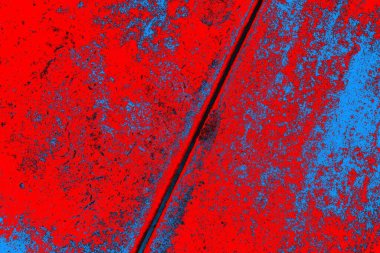 Neon kırmızı ve mavi renkli grunge duvar dokusu arkaplanı