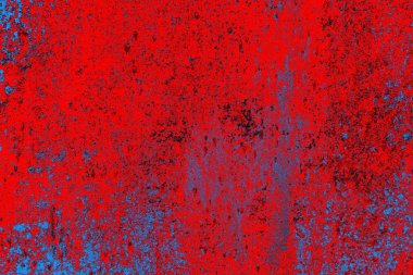 Parlak kırmızı ve mavi renkli grunge duvar dokusu arkaplanı