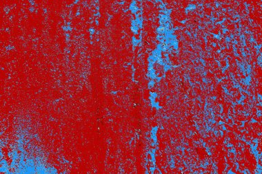 Kırık tarih arkaplanı olan kırmızı, mavi ve siyah grunge duvar