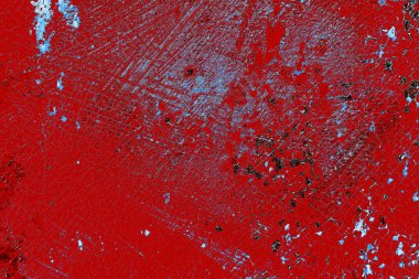 Kırık tarih arkaplanı olan kırmızı, mavi ve siyah grunge duvar