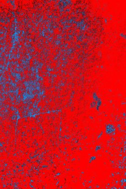 Neon kırmızı ve mavi renkli grunge duvar dokusu arkaplanı