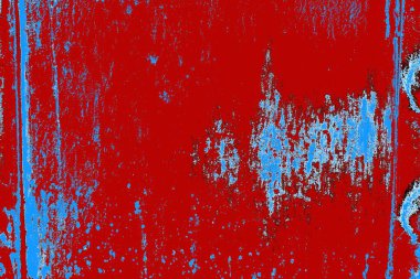 Kırık tarih arkaplanı olan kırmızı, mavi ve siyah grunge duvar