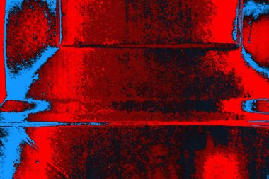 Neon kırmızı ve mavi renkli grunge duvar dokusu arkaplanı