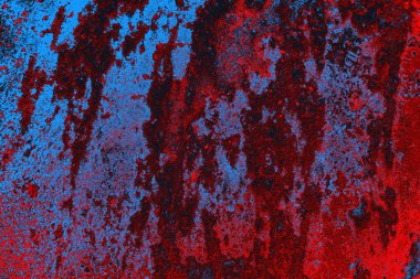 Neon kırmızı ve mavi renkli grunge duvar dokusu arkaplanı