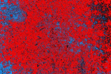 Neon kırmızı ve mavi renkli grunge duvar dokusu arkaplanı