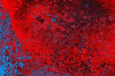 Neon kırmızı ve mavi renkli grunge duvar dokusu arkaplanı