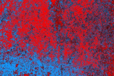 Neon kırmızı ve mavi renkli grunge duvar dokusu arkaplanı