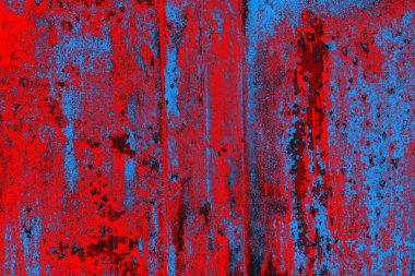 Parlak kırmızı ve mavi renkli grunge duvar dokusu arkaplanı