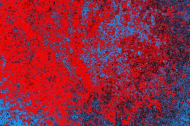 Neon kırmızı ve mavi renkli grunge duvar dokusu arkaplanı