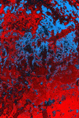 Neon kırmızı ve mavi renkli grunge duvar dokusu arkaplanı