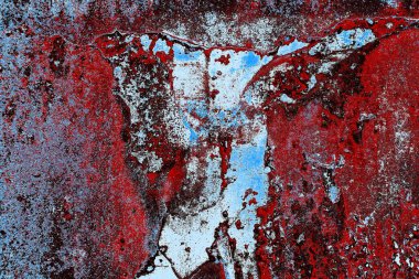 Dökülen boya paslı metal dokusu