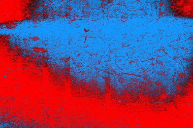 Neon kırmızı ve mavi renkli grunge duvar dokusu arkaplanı